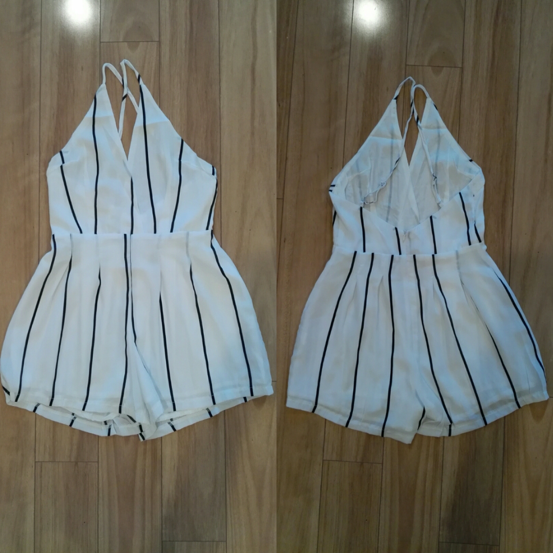 white stripe playsuit