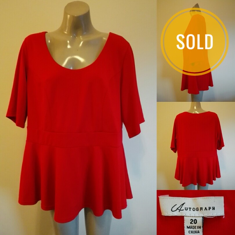 peplum top size 20